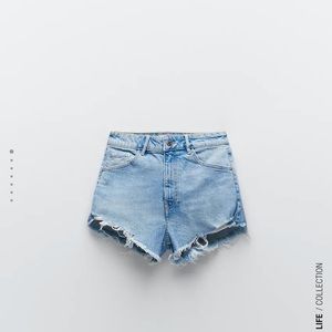 ZARA high rise jean shorts